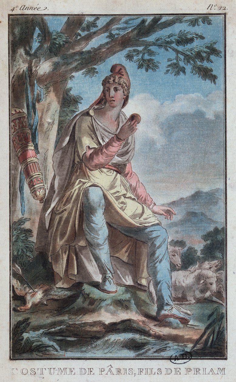 Costume design for Paris as a shepherd on Mount Ida by French School