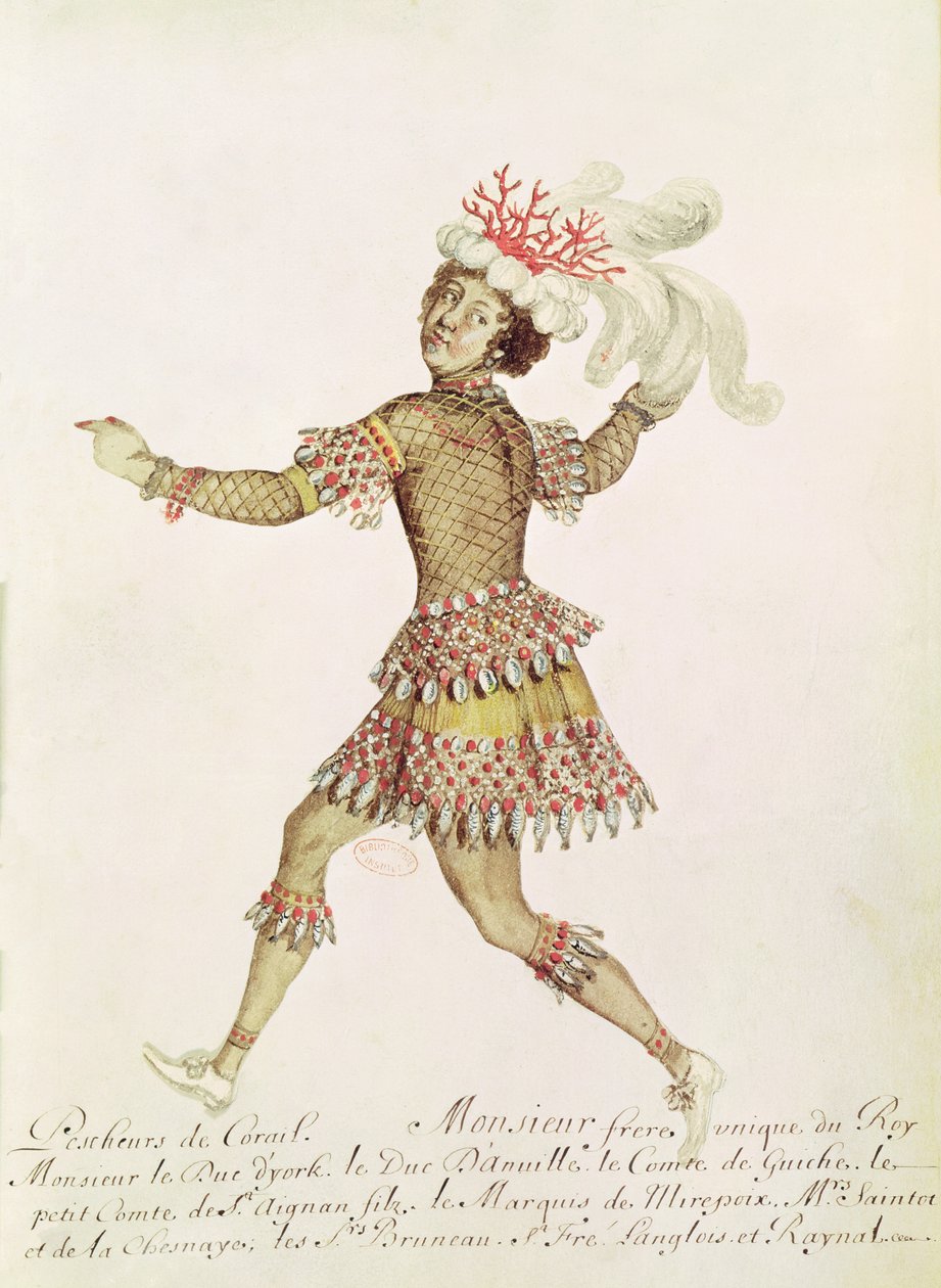 Costume Design for a Coral Fisher for The Marriage of Thetis and Peleus by Francesco Cavalli by French School