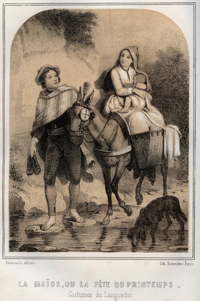 Costumes of Languedoc - The May Festival (engraving) by French School