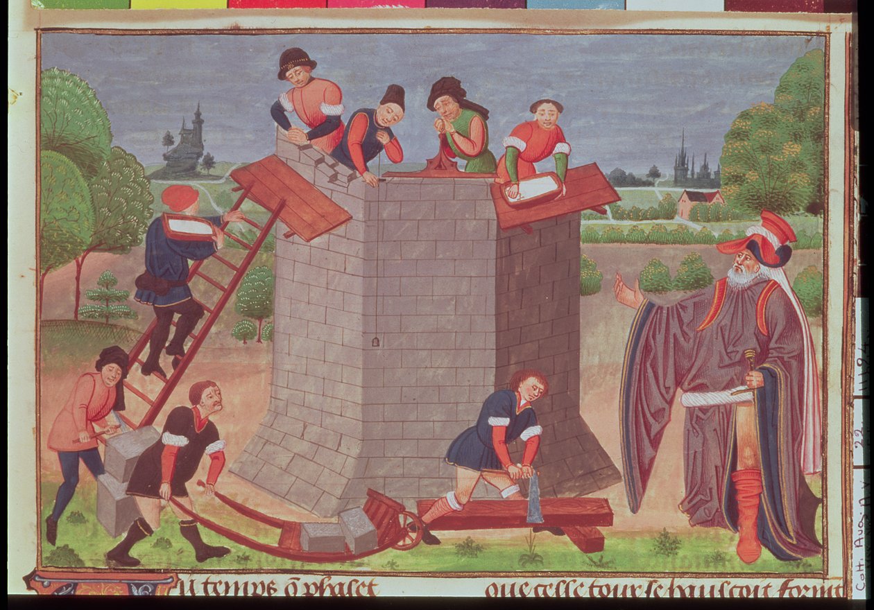 Building the Tower of Babel, miniature from 