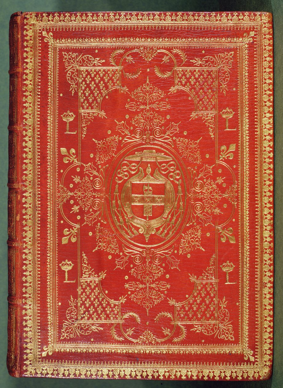 Cover of a Book Owned by Cardinal Mazarin, with the Finishing Showing the Cardinal