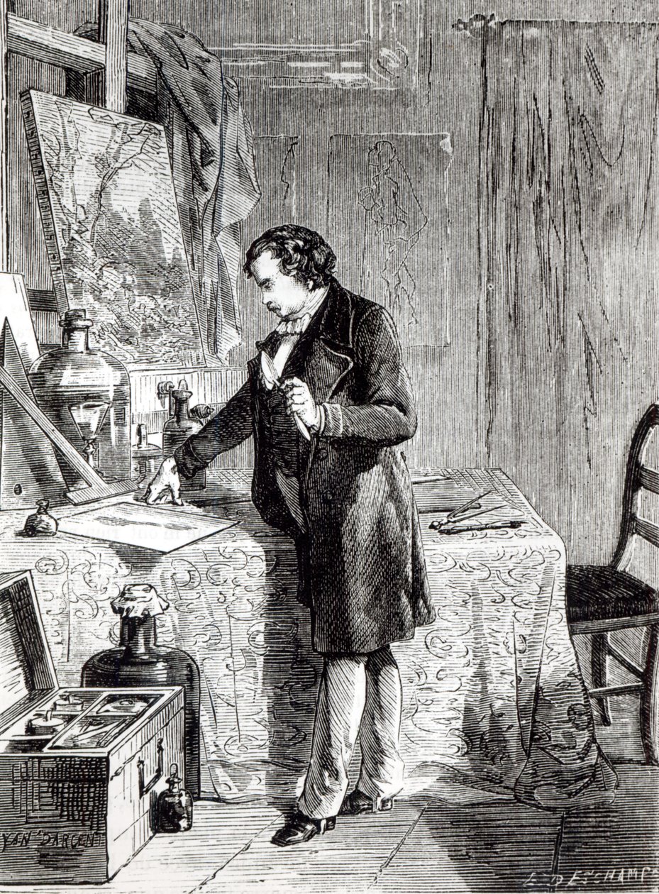 Daguerre Discovers the Light Sensitivity of Silver Iodide in 1831 by French School