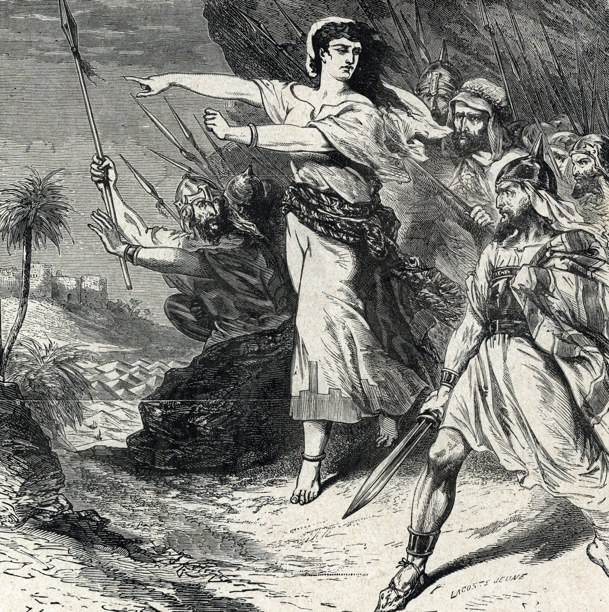 Deborah Leads the People of Israel to Fight (Engraving from 
