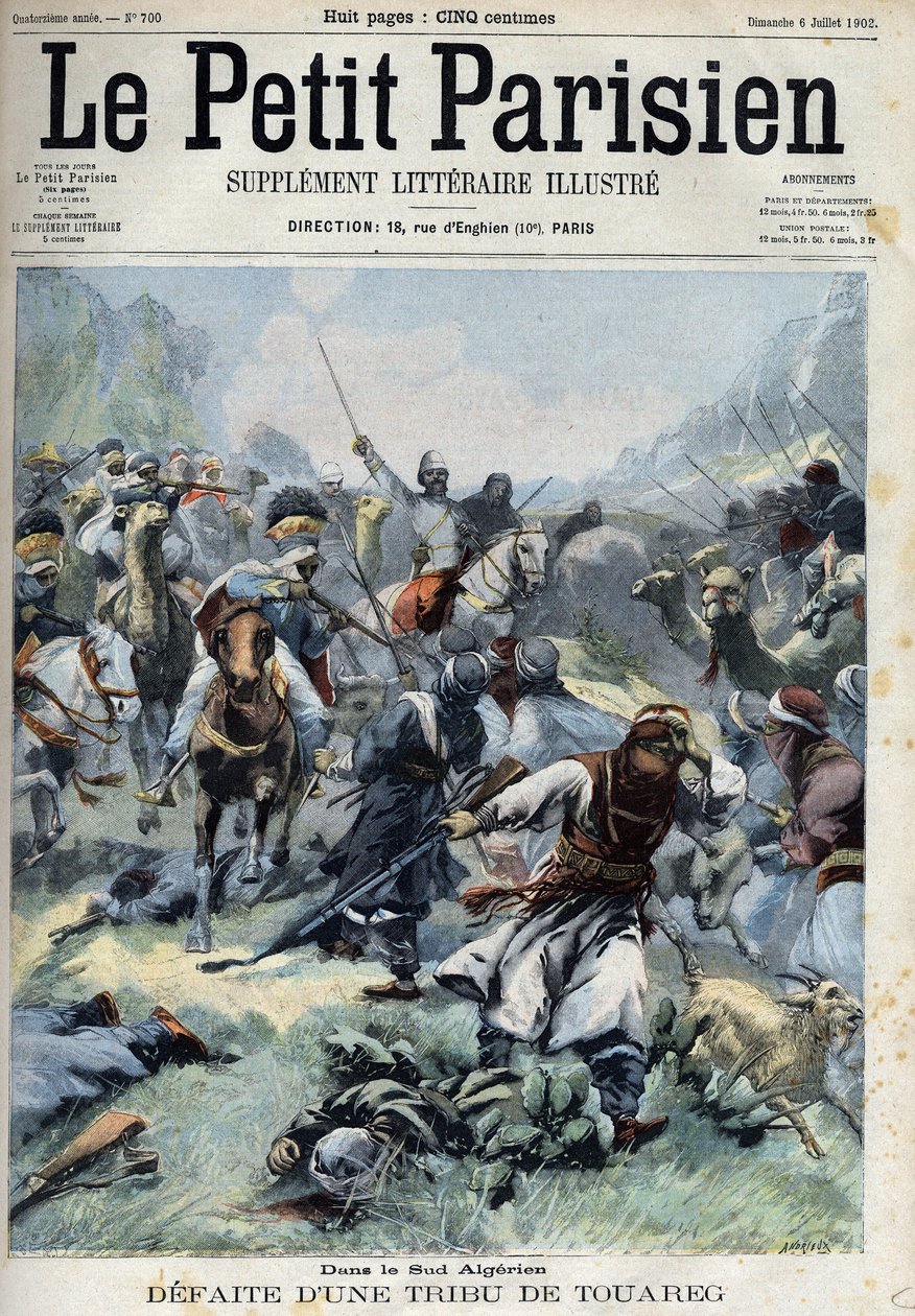 Defeated a Tuareg tribe against the French in southern Algeria, in 