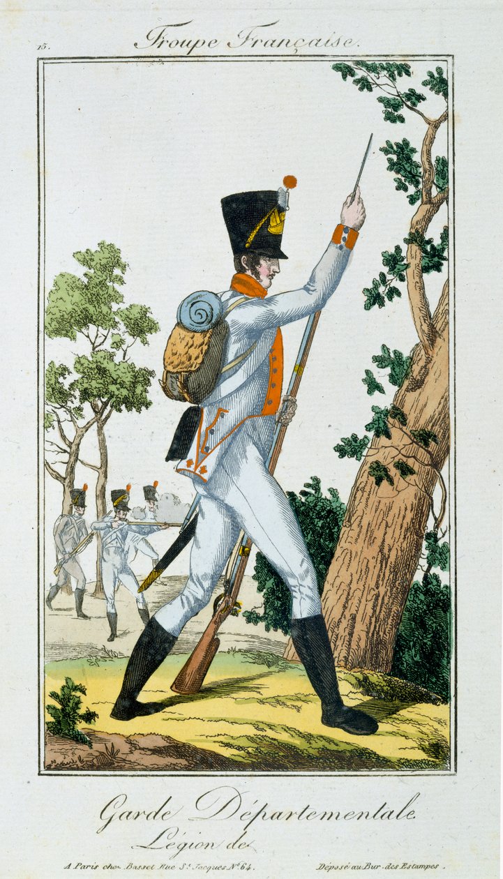 Departmental Guard, from Troupes Francaises, pub. chez Basset, Paris, c.1790 by French School