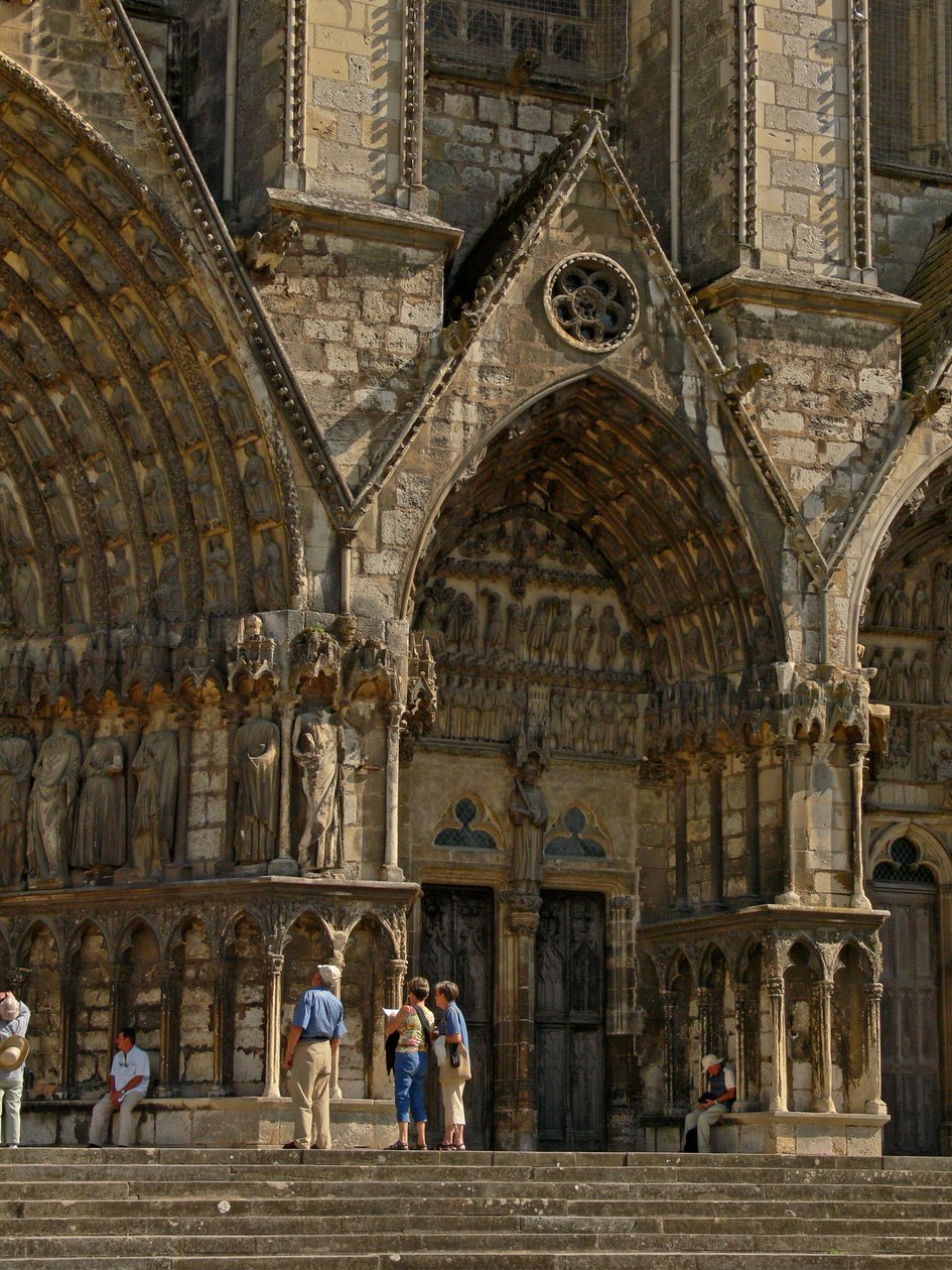 Door to the south of the central door in the west façade by French School