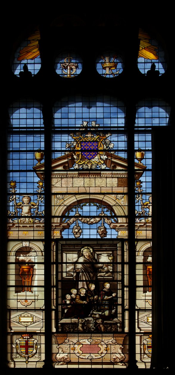 Depicting the south window in the chapel at the Chateau of Chantilly by French School