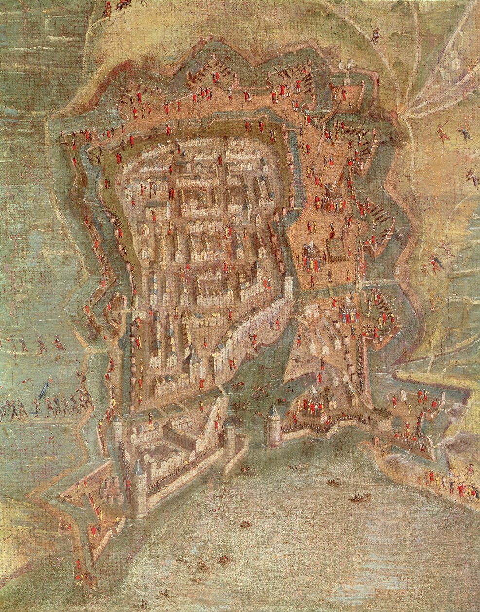 The Siege of La Rochelle by Troops of Cardinal Richelieu in 1627-68 (detail) by French School