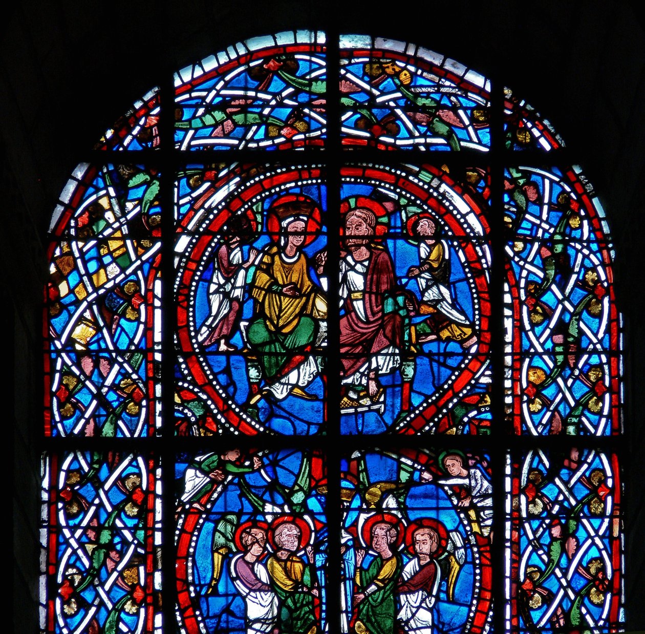 Detail from a Window Depicting the Coronation, from the Death and Assumption of the Virgin Mary by French School