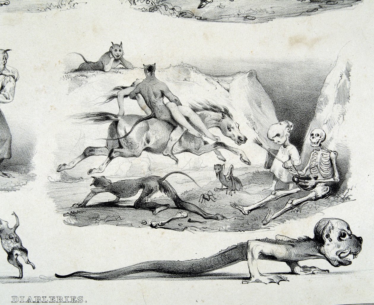 Diableries (images of the devil) - by Le Poitevin by French School
