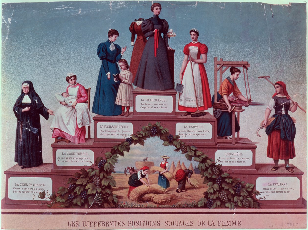 Different Social Positions of Women, late 19th century by French School