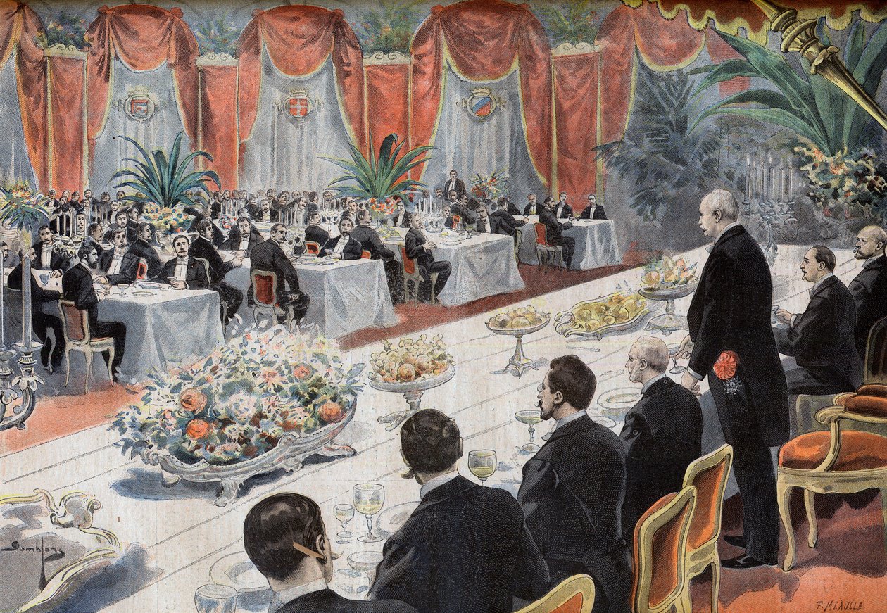 Dinner for leaders of French commerce and industry at the Paris Bourse by French School