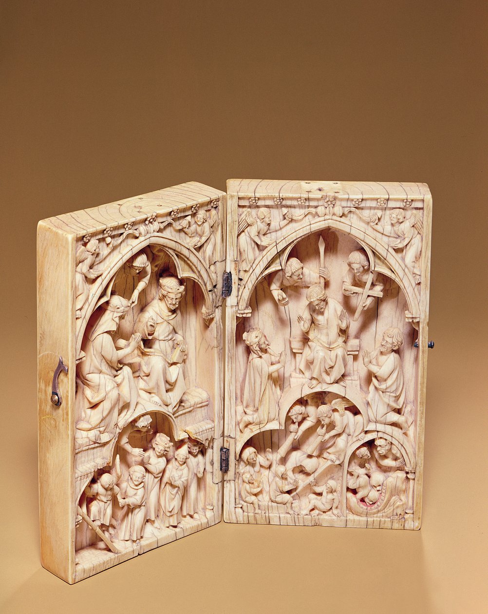 Diptych with the Coronation of the Virgin and the Last Judgement, c.1260-70 by French School