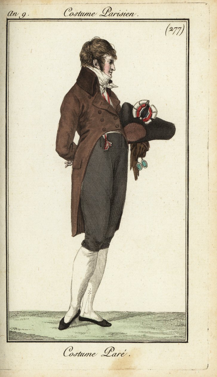 Directoire gentleman in gala fashion by French School