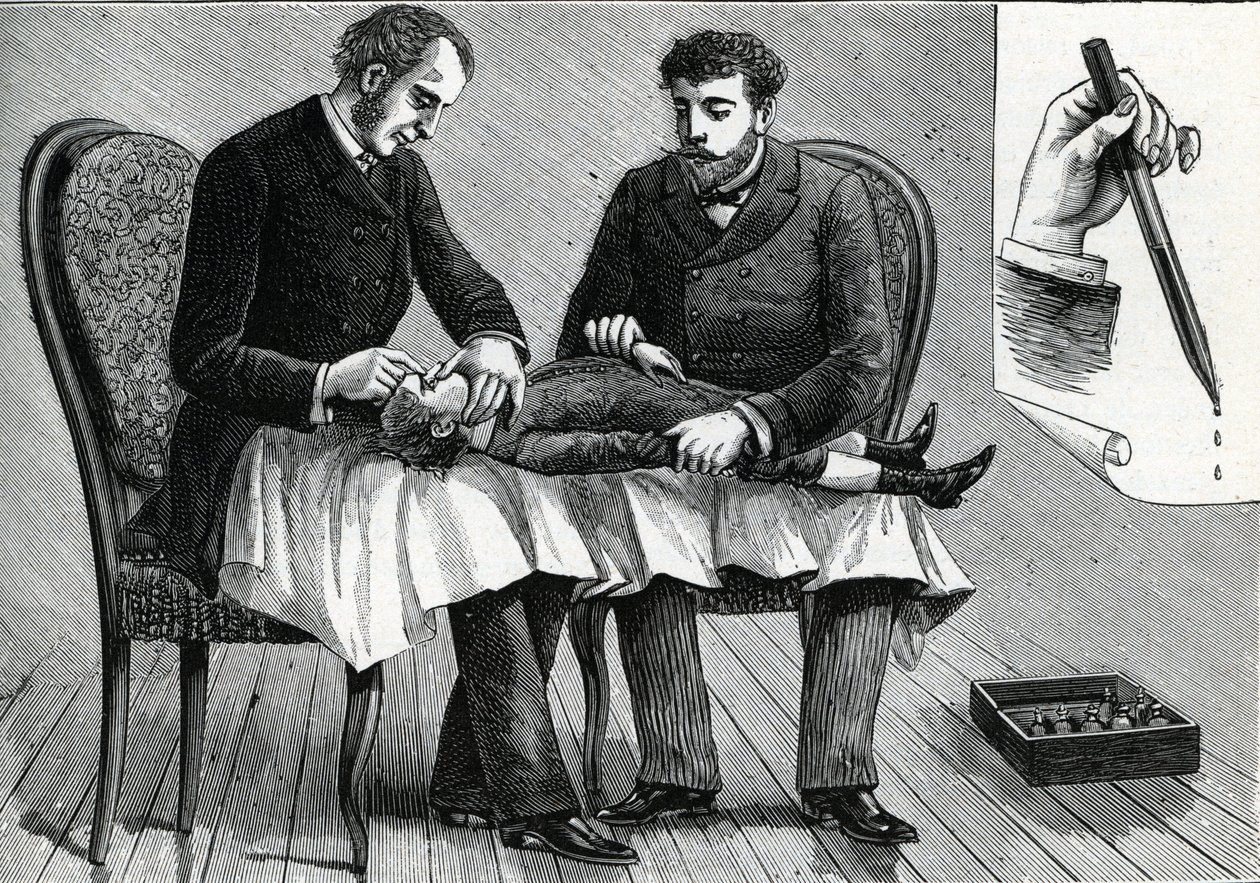 Doctors examining a child