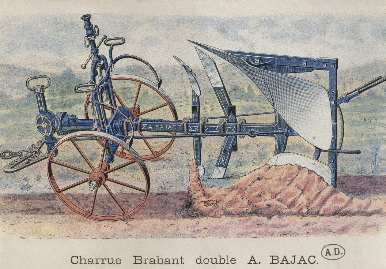 Double plough Brabant invented by Antoine Bajac by French School