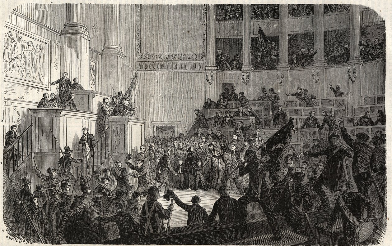 Duchess of Orleans in the Chambre des Deputes (1848), Paris, France - Revolution of 1848 by French School