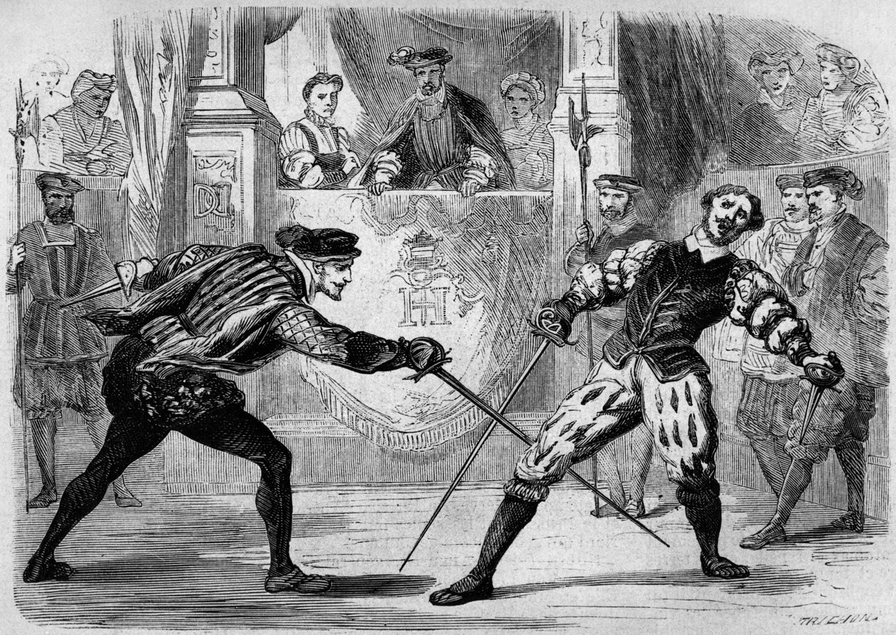 Duel Between Francois de Vivonne de la Chataigneraie and Guy de Chabot, Baron de Jarnac, Saint Germain en Laye, France July 10 by French School