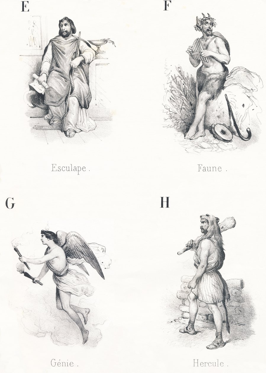Aesculapius, Fauna, Genie, Hercules by French School