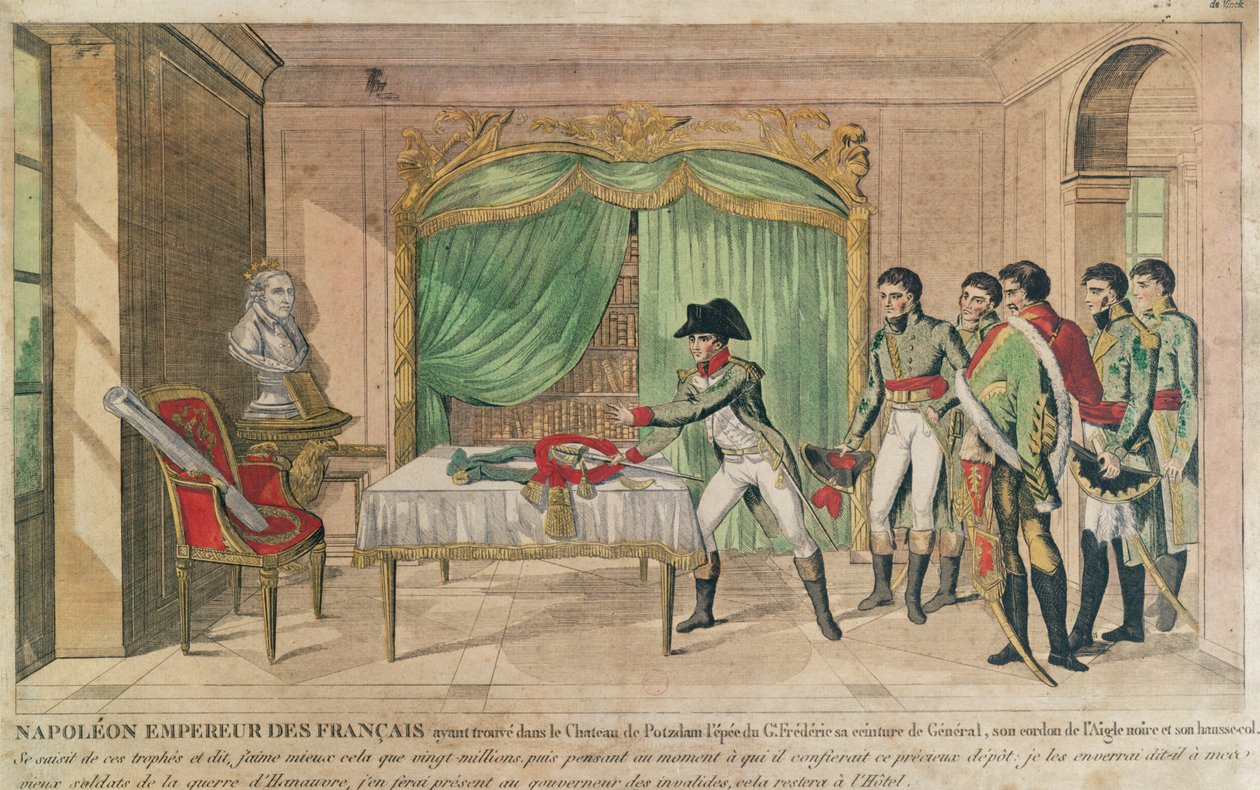 Emperor Napoleon I Contemplating the Sword of Frederick the Great at Potsdam in 1806 by French School