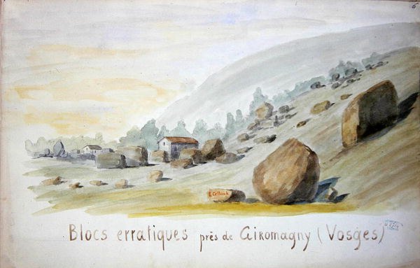 Erratic Blocks near Giromagny in the Vosges region by French School
