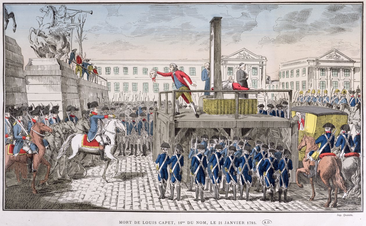 Execution of Louis XVI (1754-93) 21st January 1793 by French School