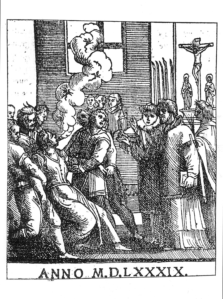 Exorcising Scene in 1589 by French School