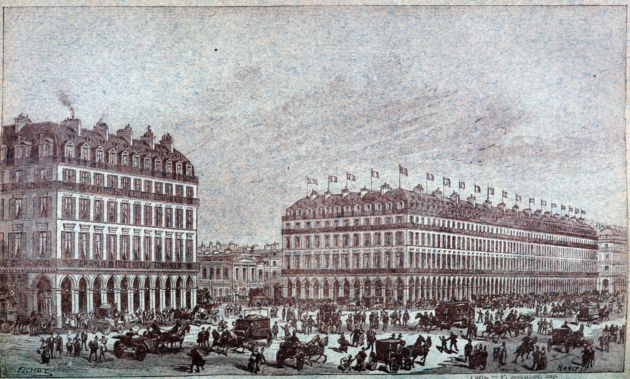 Exterior view of the Louvre department stores by French School