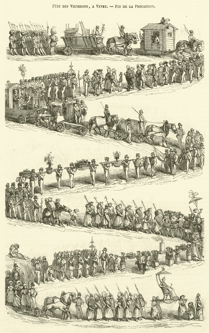 Festival of the Winegrowers, Vevey, End of the Procession by French School