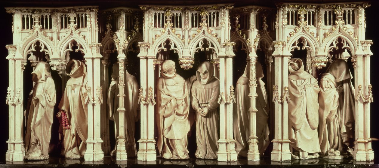 Figures of monks from the tomb of Philip the Bold, Duke of Burgundy (1342-1404), by Jean de Marville, Claus Sluter and Claus de Werve, commissioned for the monastery by French School