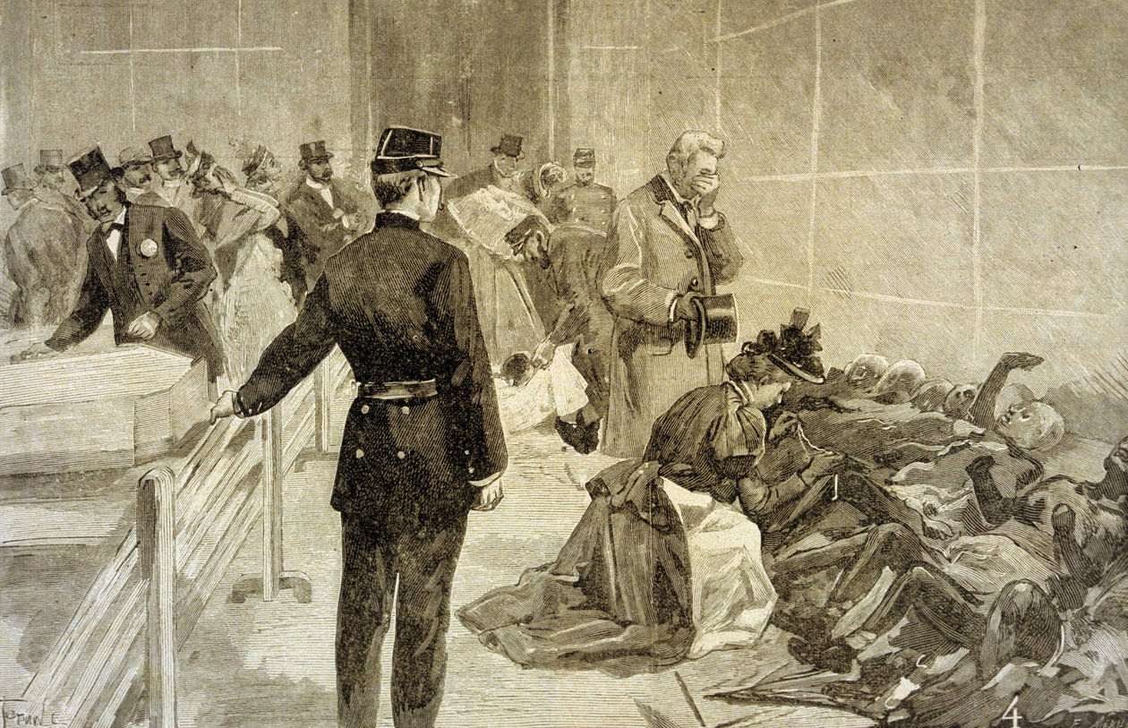 Fire at the Bazar de la Charite in Paris on May 4, 1897: After the Catastrophe, Families Identifying the Victims at the Palais de l