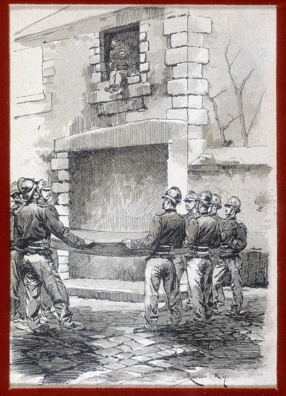 Firefighters, The rescue cover, n.d. early 19th century by French School