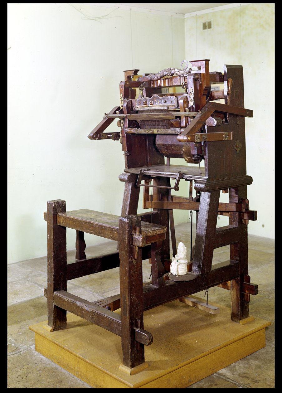 First loom for weaving stockings, 1750 by French School