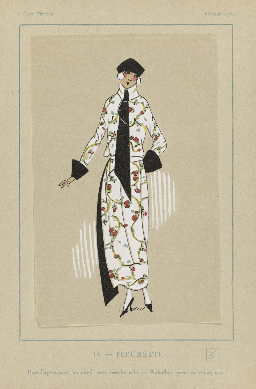 Fleurette, from Tres Parisiens, pub. 1922 by French School