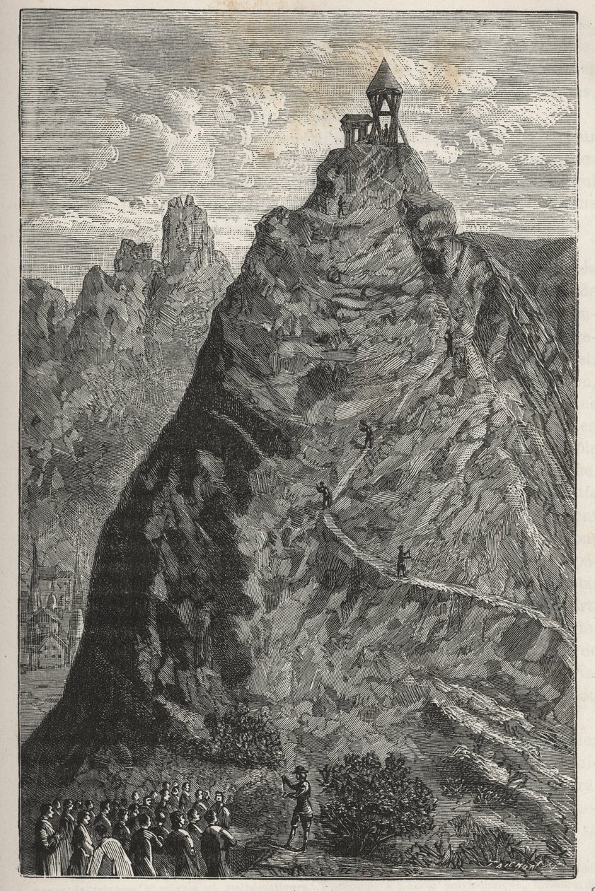 Florin Perier making experiment of Torricelli at summit of the Puy de Dome, September 19 by French School