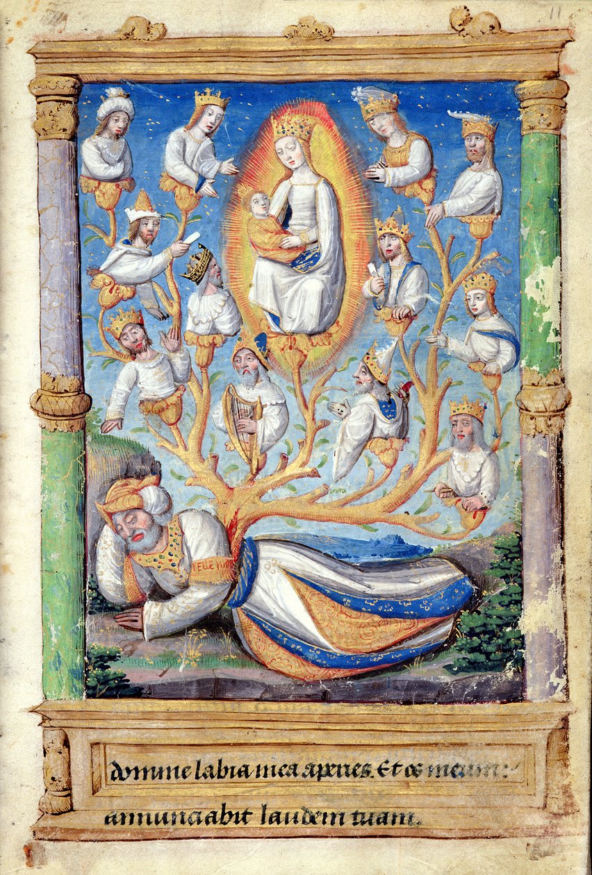 The Tree of Jesse, from Heures a lUsage de Rome (fol.11r) by French School