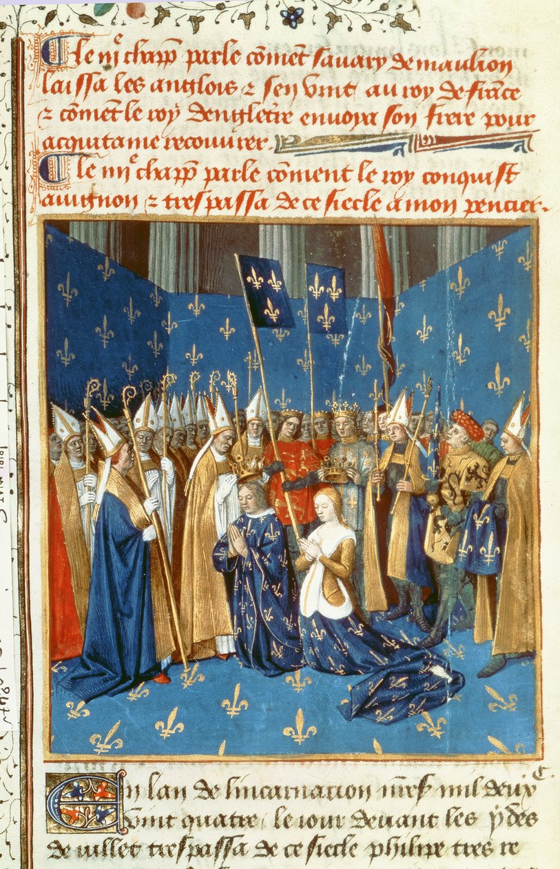 Coronation of Louis VIII and Blanche de Castile at Reims in the Presence of the King of Jerusalem by French School