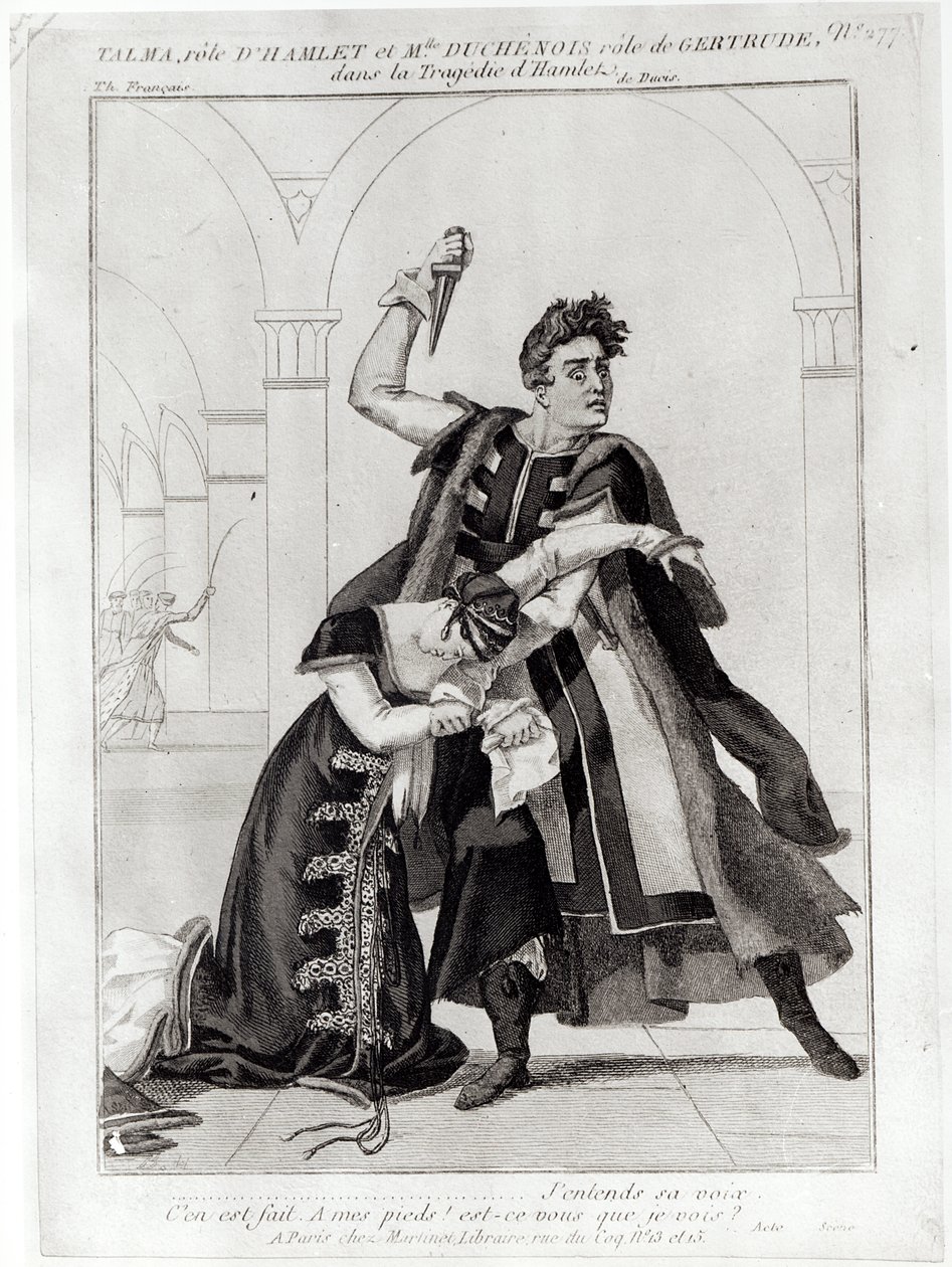 Francois-Joseph Talma as Hamlet and Mademoiselle Duchenois as Gertrude, in Shakespeare