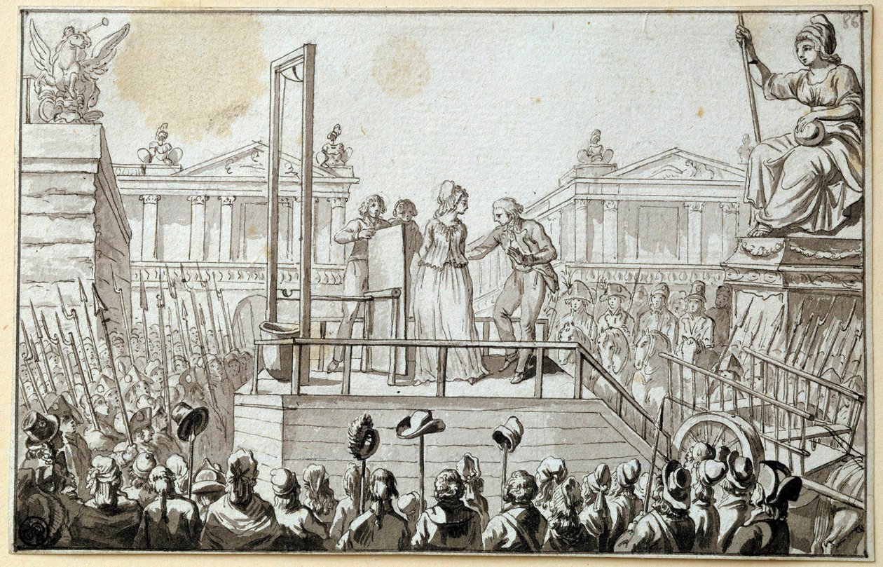 French Revolution: Queen Marie-Antoinette (1755-1793) on the Scaffold in October 1793 (detail) by French School