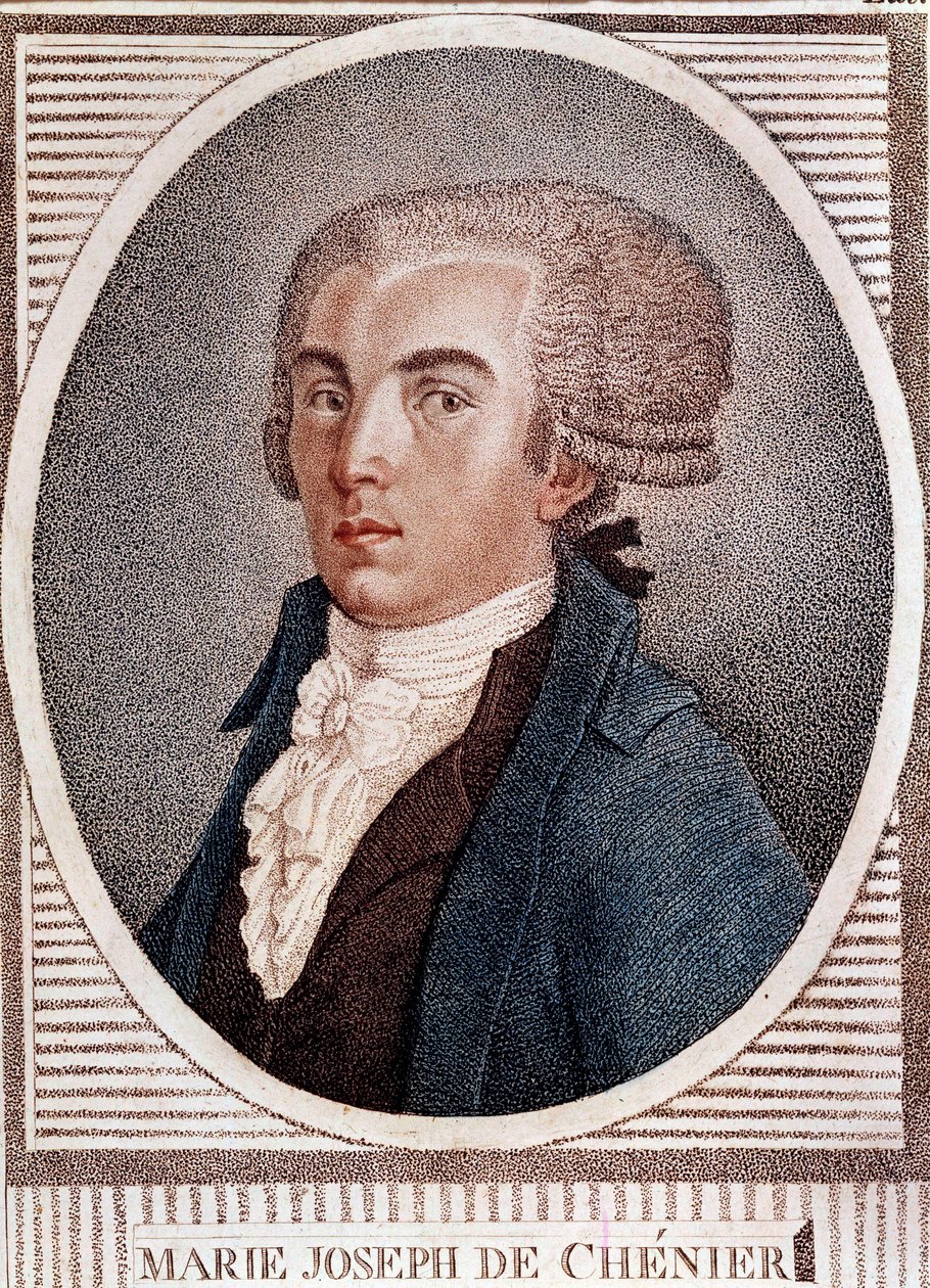 French Revolution: portrait of diplomat poet and historian Marie Joseph Chenier (1764-1811), author of the Chant du depart engraving of the 19th century. by French School