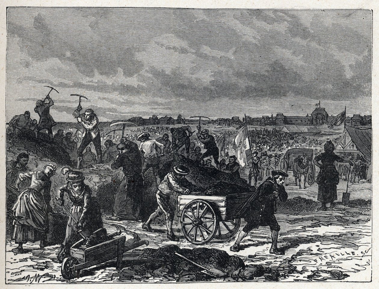 French Revolution: works of the Champs de Mars in Paris, to prepare for the Fete de la Federation in 1790 by French School