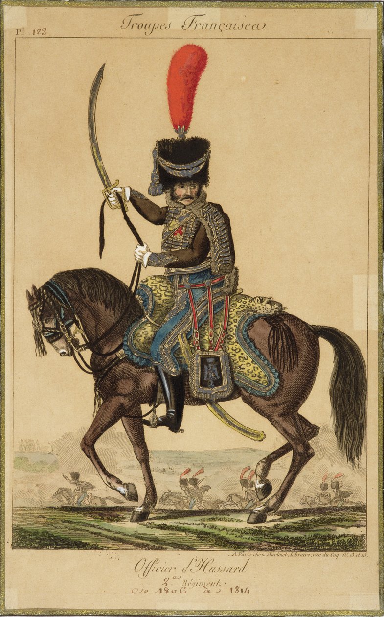 French Troops: An Officer of the Hussars, from 1806 to 1814, published by Martinet Libraire, Paris by French School