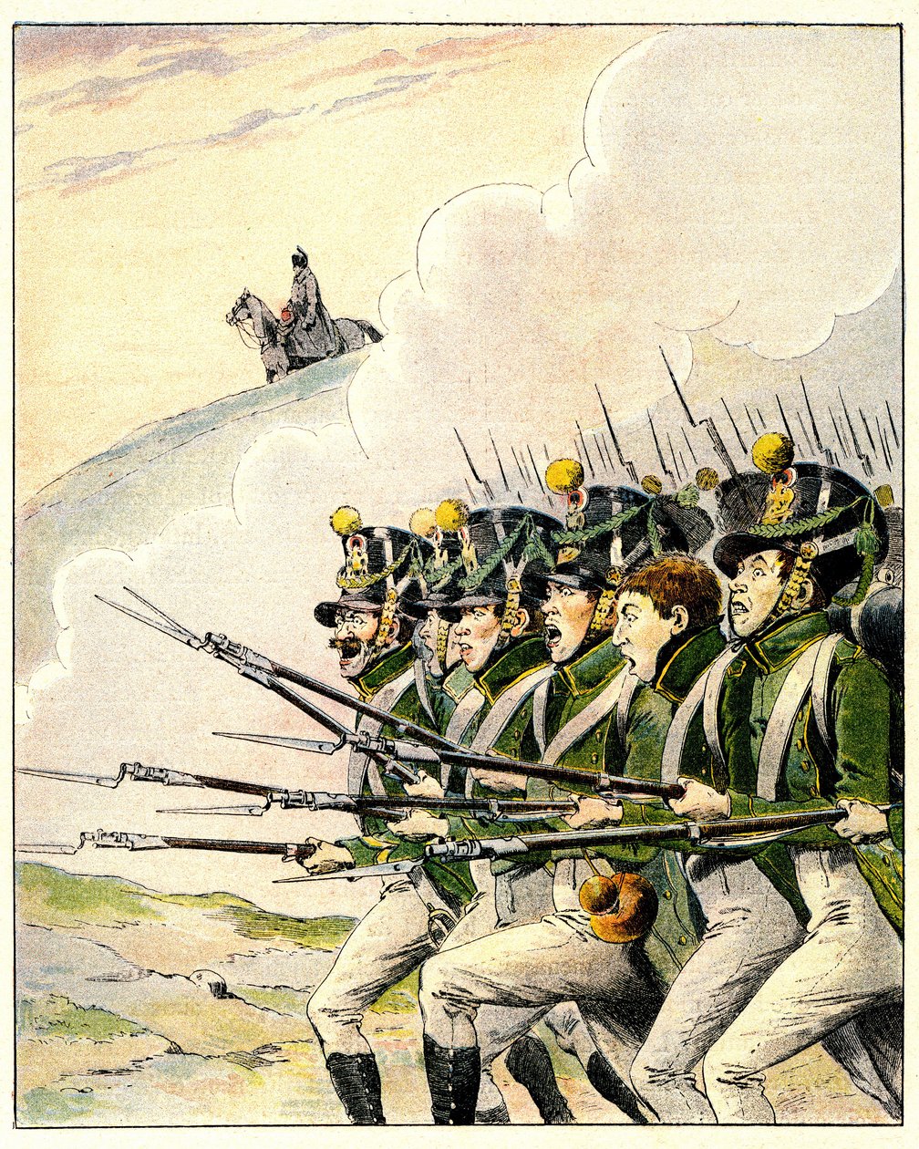 French Soldiers during the Battle of Waterloo by French School