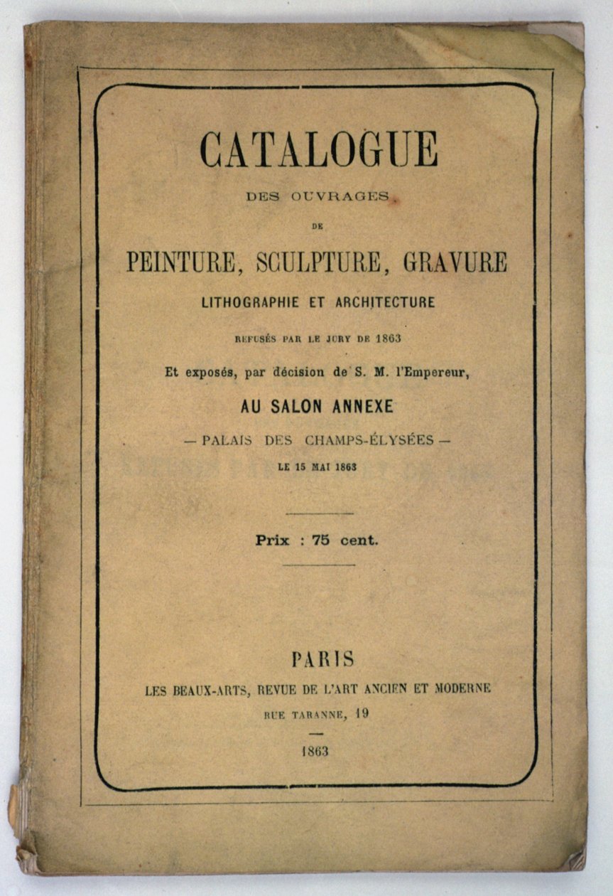 Front Cover of the Catalogue for the Salon des Refuses, 1863 by French School