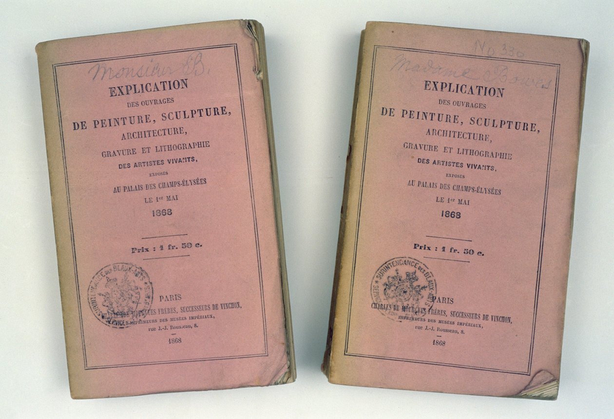 Front Covers of Two French Salon Catalogues Given to Mr and Mrs Bowes, 1868 by French School