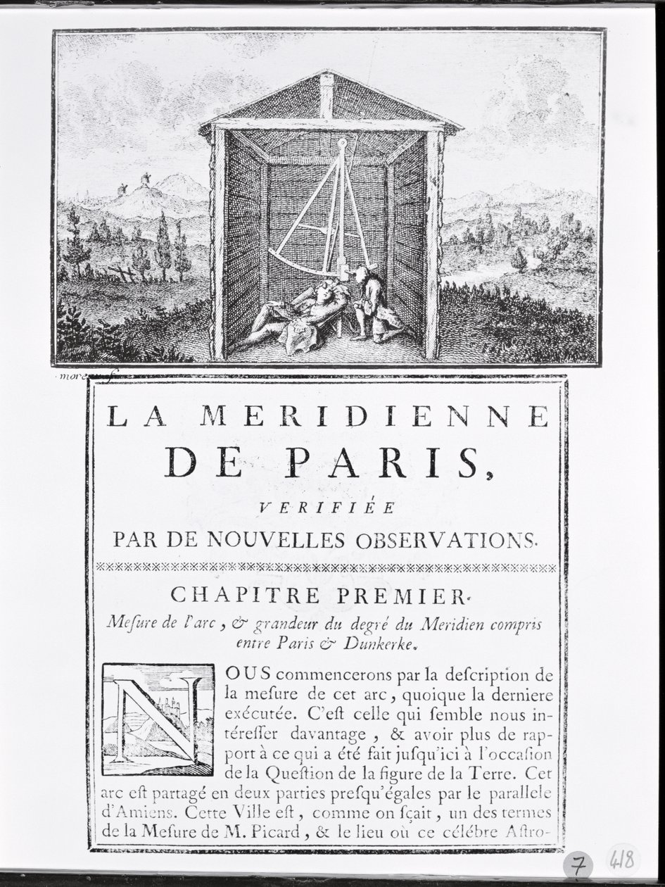 Front Page of the First Chapter of La Meridienne de Paris by Cesar-Francois Cassini de Thury by French School