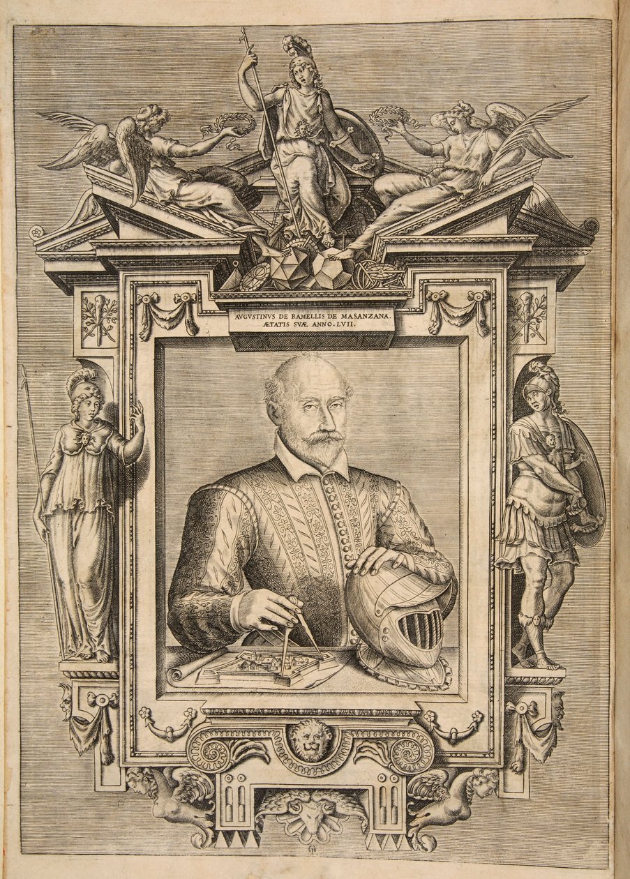 Frontispiece, from Le Diverse Et Artificiose Machine Del Capitano Agostino Ramelli, pub. 1588 by French School