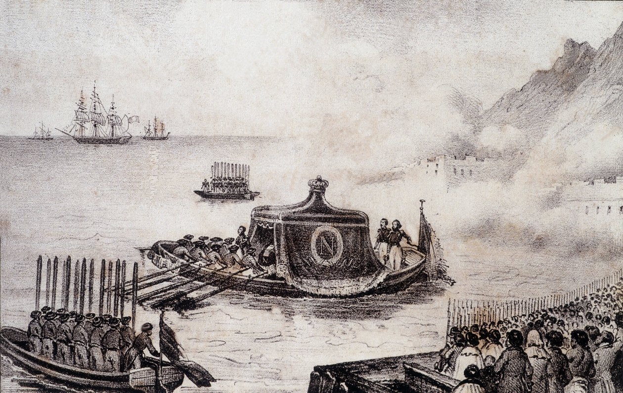 Funeral of Napoleon I: departure of St. Helena - drawing by Levilly, in “Historical painting of the funeral of Napoleon” by M. St Maurice, c. 1851 by French School