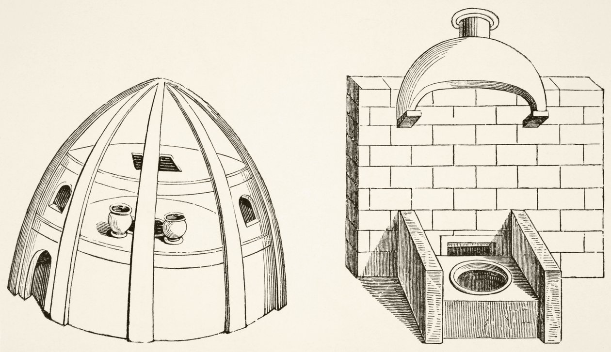 Furnaces, as Used by Scientists and Alchemists in the Middle Ages, from Science and Literature in the Middle Ages by Paul Lacroix, Published London 1878 by French School