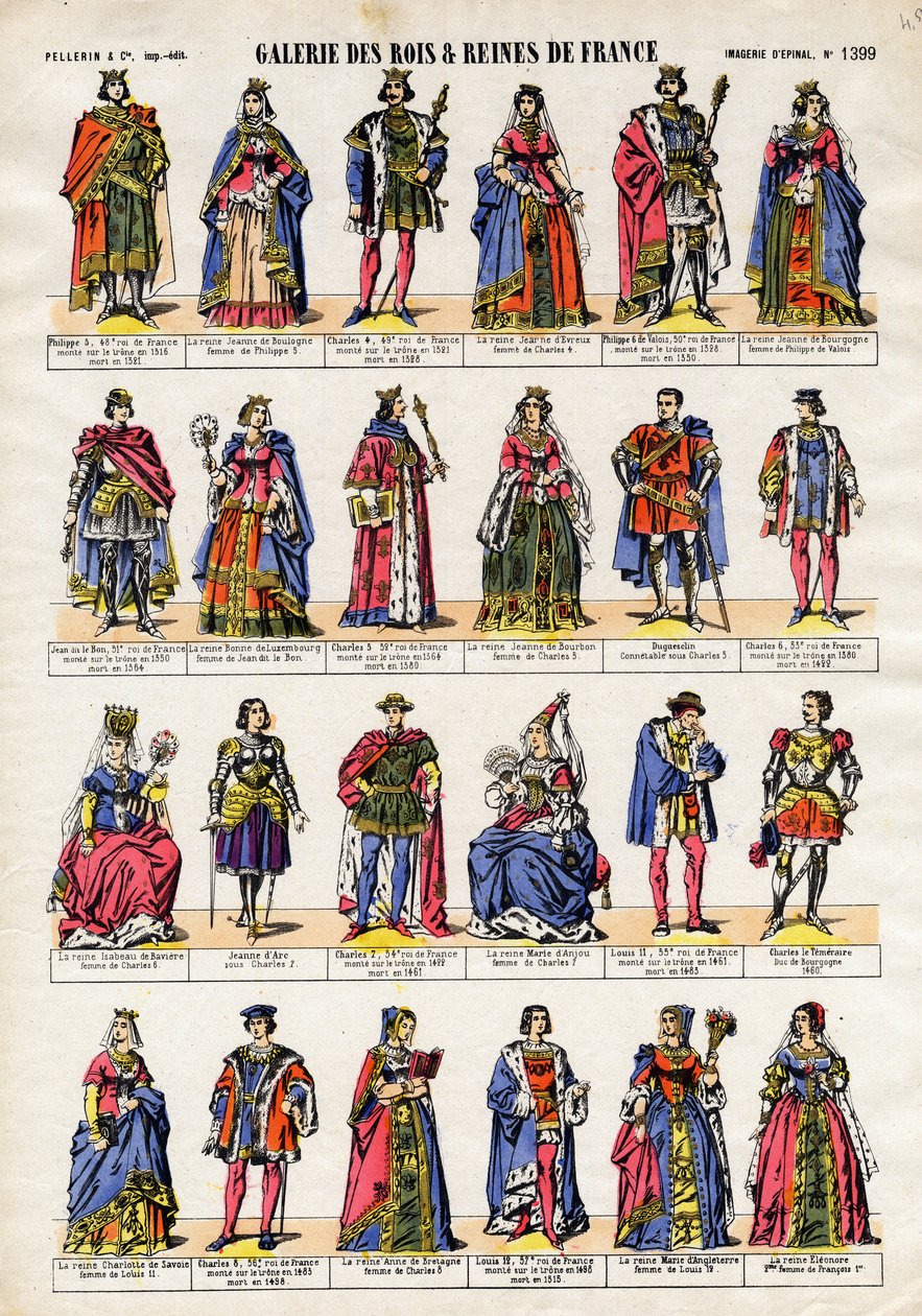 Gallery of Kings and Queens of France from Philip V to Queen Eleonore. by French School